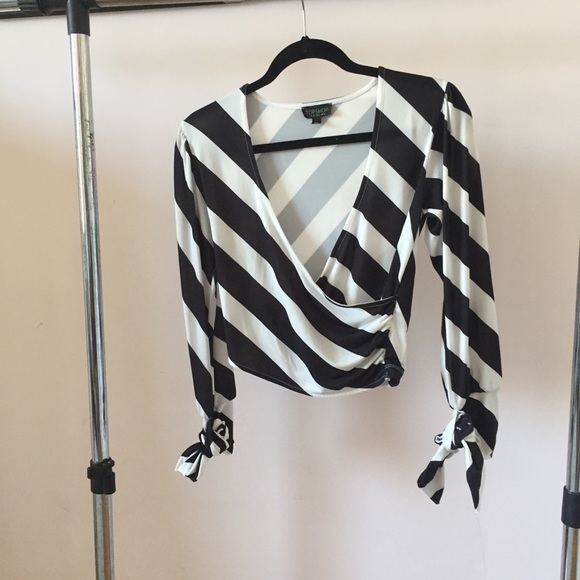 Topshop Striped Splice Blouse - Picture 2 of 8